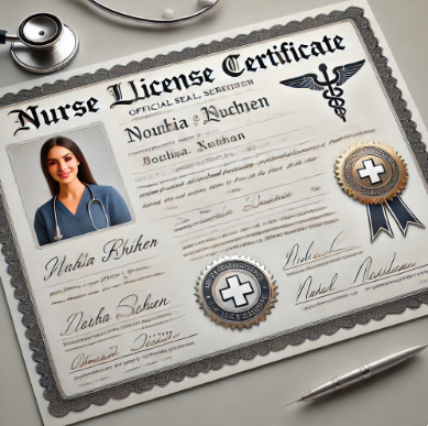간호사 면허증 관련 사진