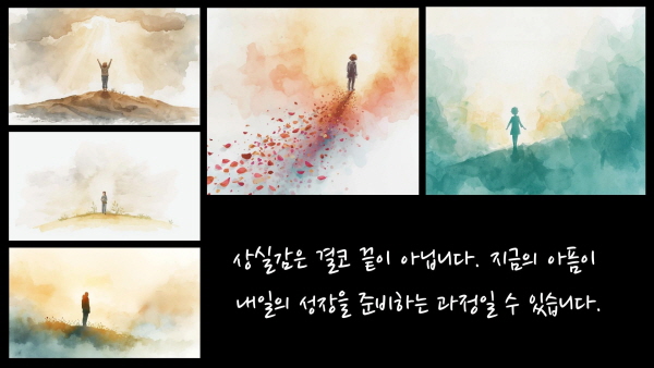 상실은 결코 끝이 아닙니다. 지금의 아픔이 내일의 성장을 준비하는 과정일 수 있습니다에 관한 그림
