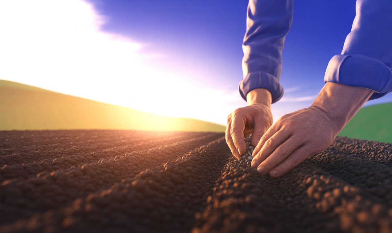 씨앗을 뿌리는 농부의 관대한 행동