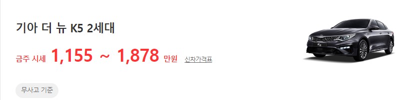 더뉴 K5 2세대 중고차 시세