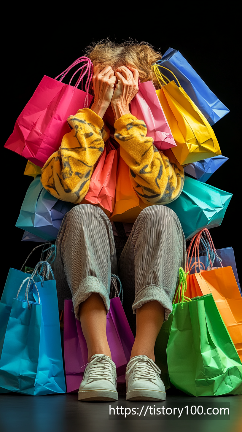 즉시 멈춰야 할 7가지 습관 설명이미지 중 불필요한 쇼핑 이미지