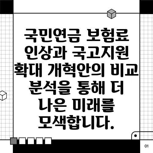 국민연금 보험료 인상과 국고지원 확대 개혁안의 비교 분석을 통해 더 나은 미래를 모색합니다.