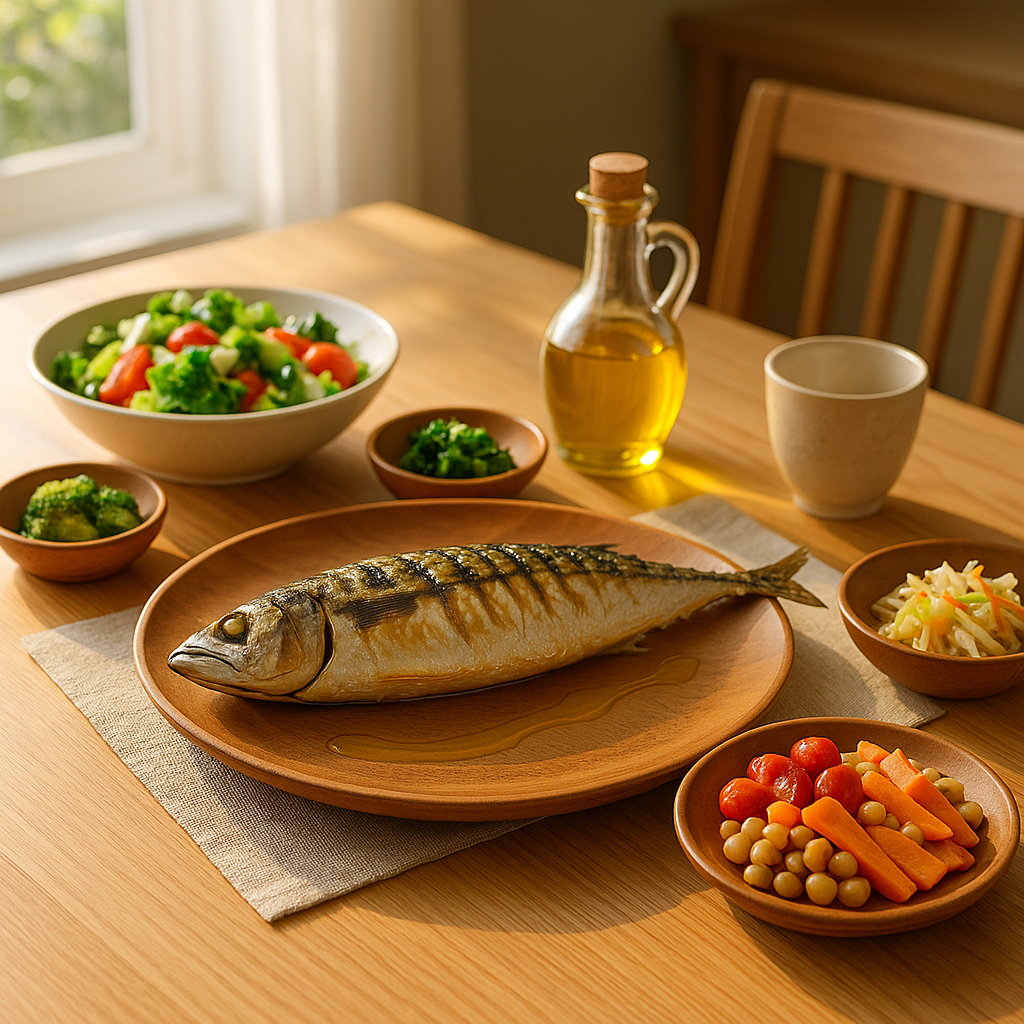 지중해식 식단을 담은 건강한 식탁