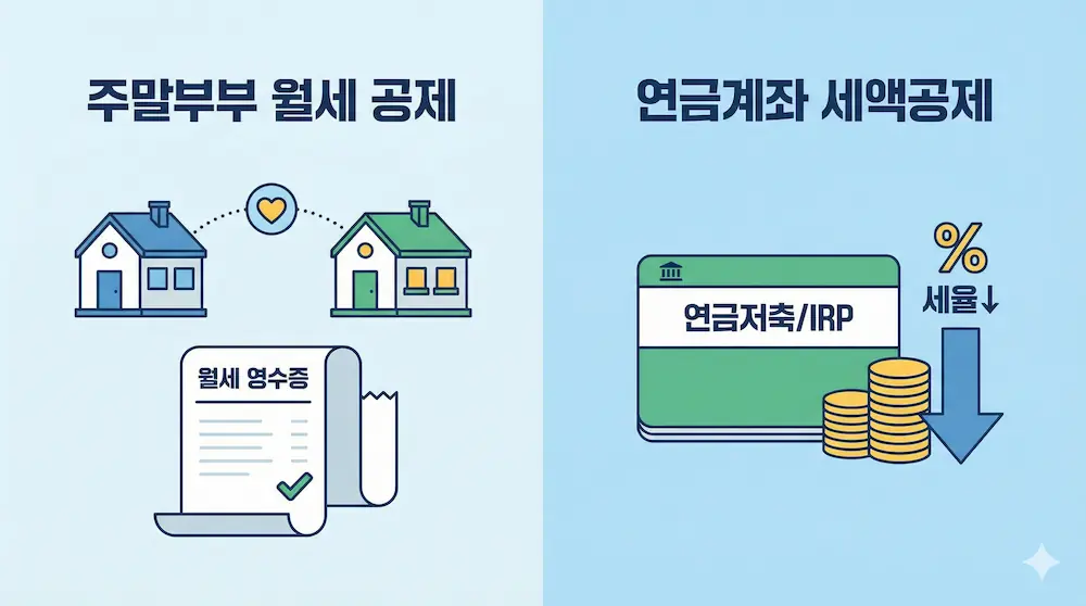 주거 분리 부부 월세 세액공제와 종신연금 세율 인하를 나타낸 이미지