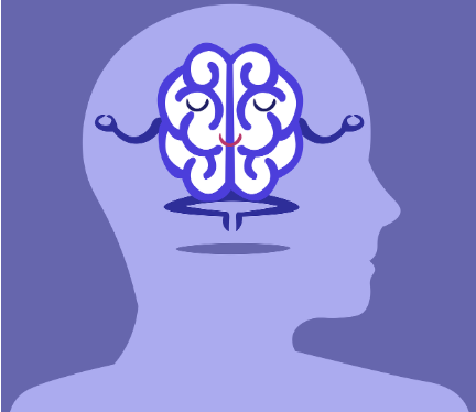 명상을 통해 뇌와 마음이 다스려지는 이미지