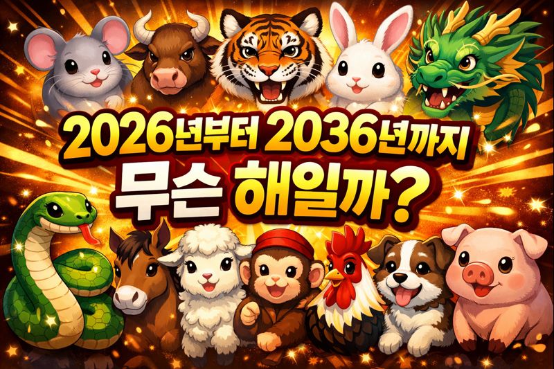 2026년부터 2036년까지 무슨 해일까? 십이간지로 보는 10년 운세 총정리