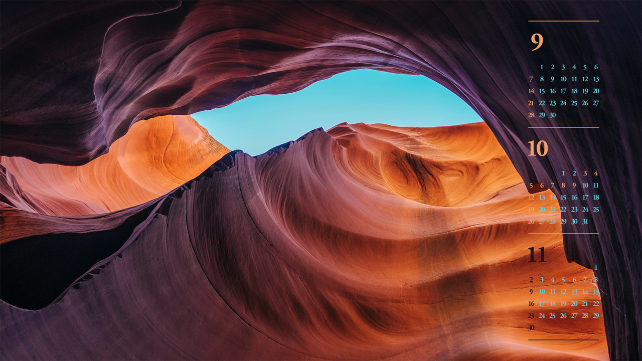 10 엔텔로프 하늘 B - 2025년10월 노트북배경화면