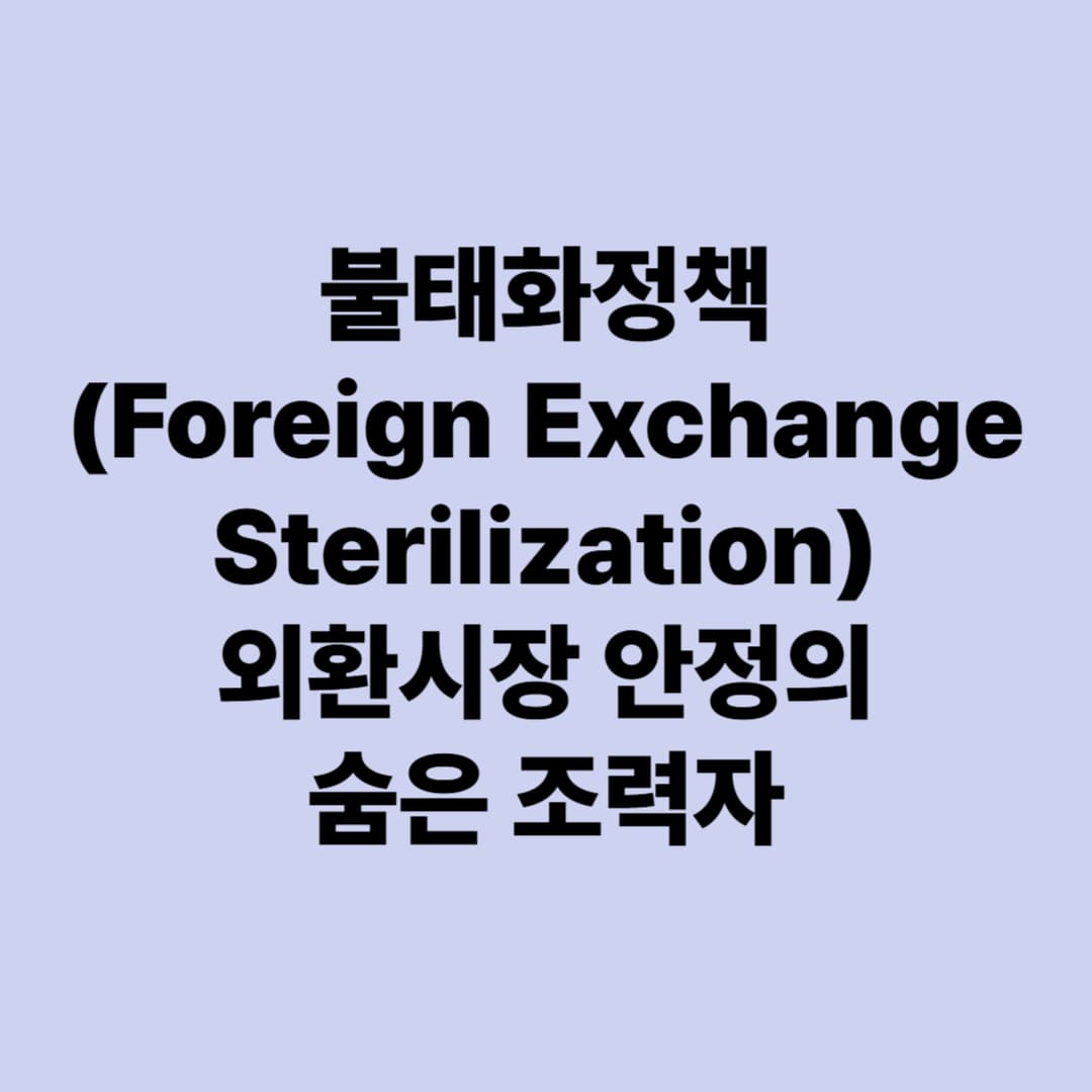 불태화정책(Foreign Exchange Sterilization): 외환시장 안정의 숨은 조력자