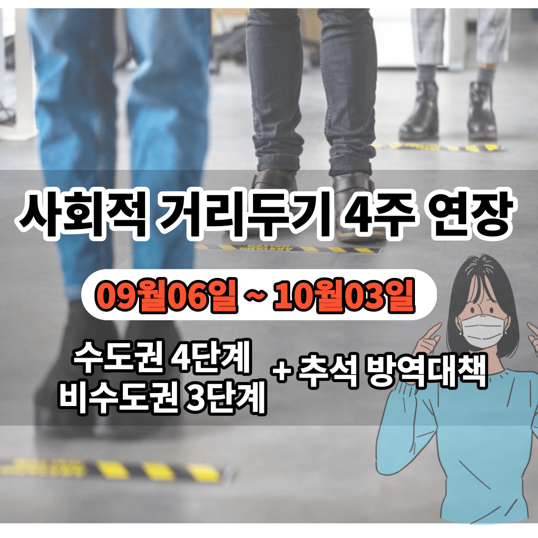 사회적 거리두기 4주 연장 9월6일~10월3일 추석 방역대책