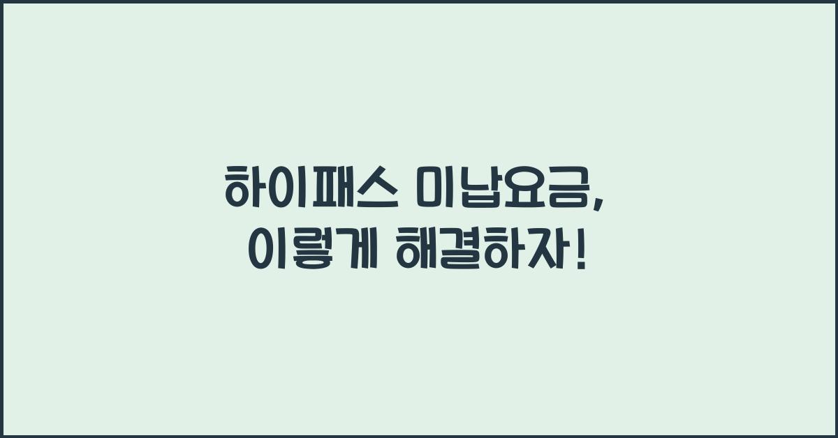 하이패스 미납요금