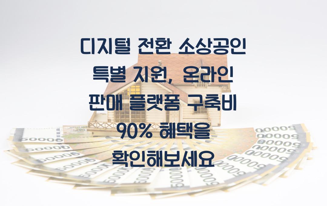 디지털 전환 소상공인 특별 지원, 온라인 판매 플랫폼 구축비 90% 지원