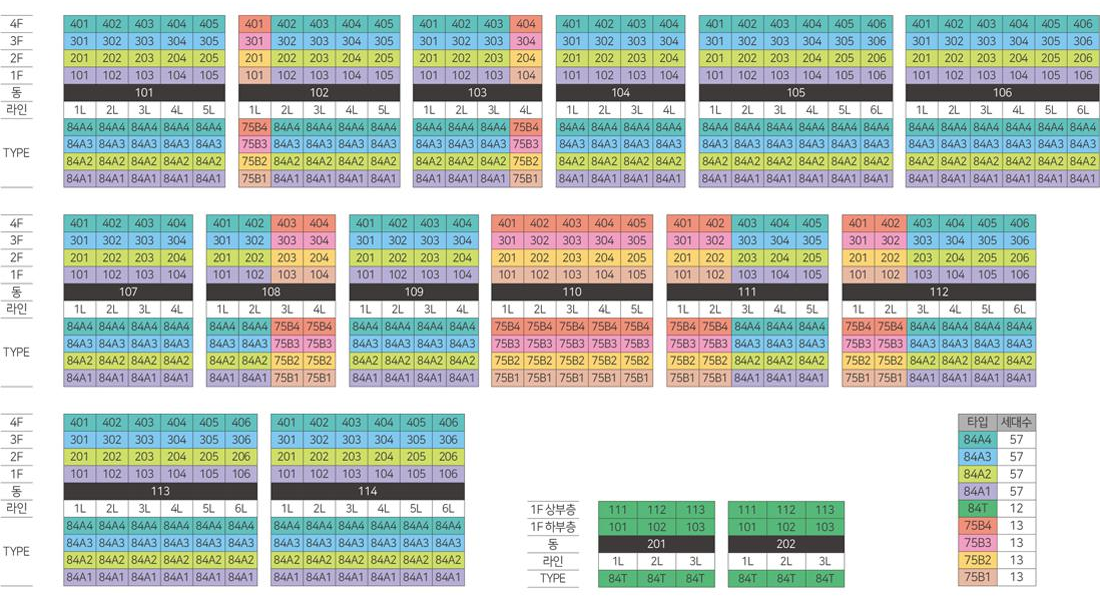 판교 SK VIEW Terrace 동호수배치도
