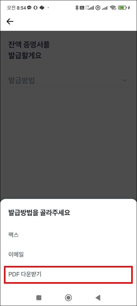 토스 잔액증명서 발급 방법