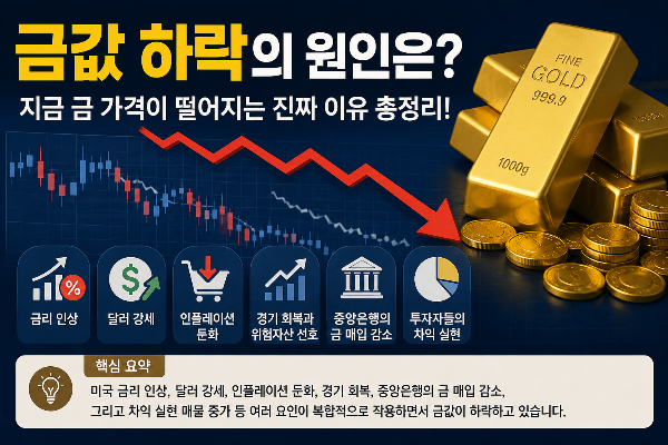 금값 하락의 원인은? 지금 금 가격이 떨어지는 진짜 이유