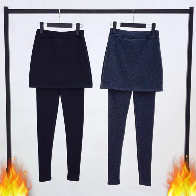 겨울 밍크 기모 치마레깅스 빅사이즈 융털 치랭스 치마바지 융기모