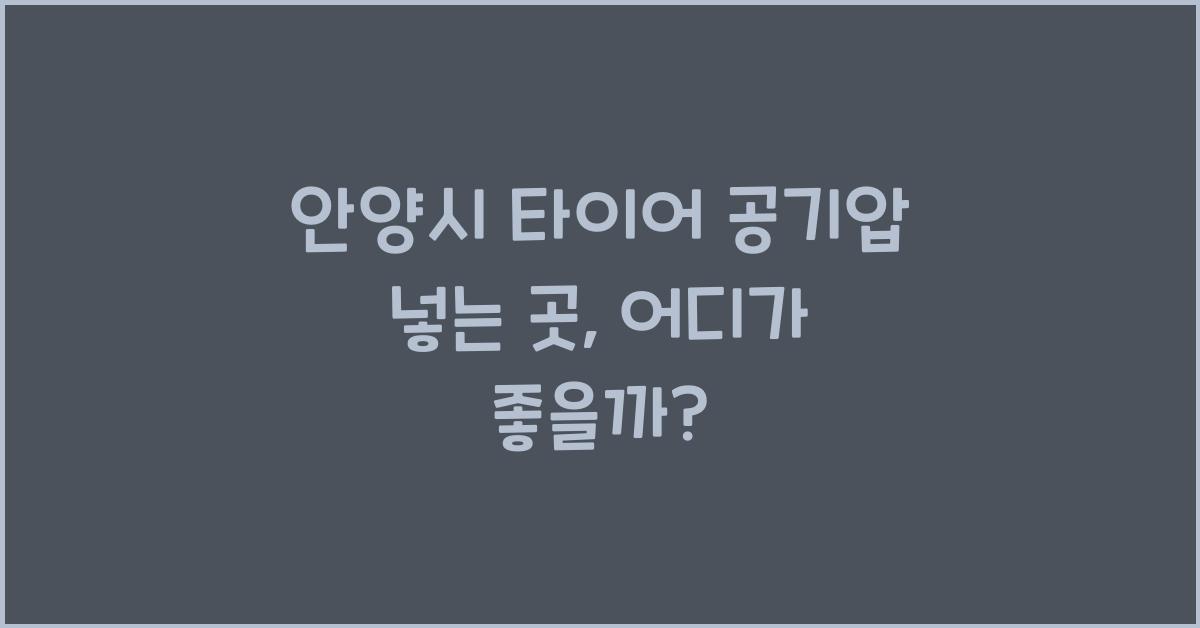 안양시 타이어 공기압 넣는 곳
