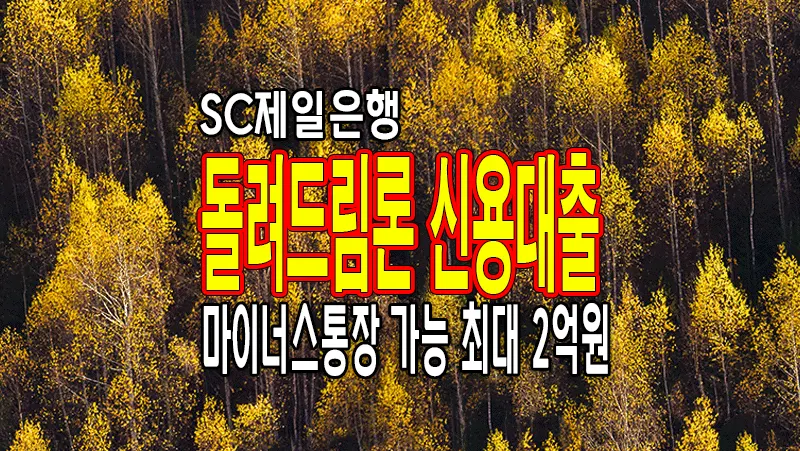 SC제일은행 신용대출 돌려드림론 마이너스통장 가능