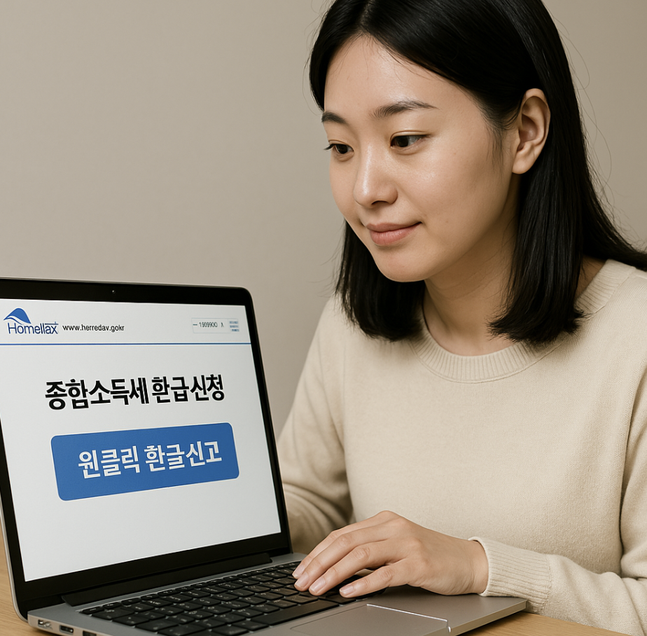 원클릭서비스 신청하는 여성 모습