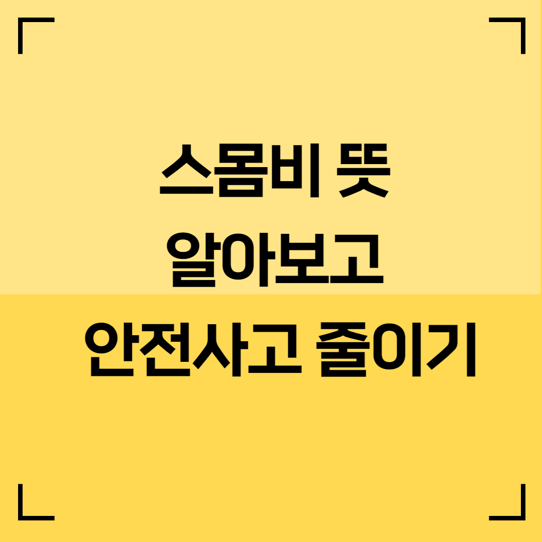 스몸비 뜻 알아보고 안전사고 줄이기