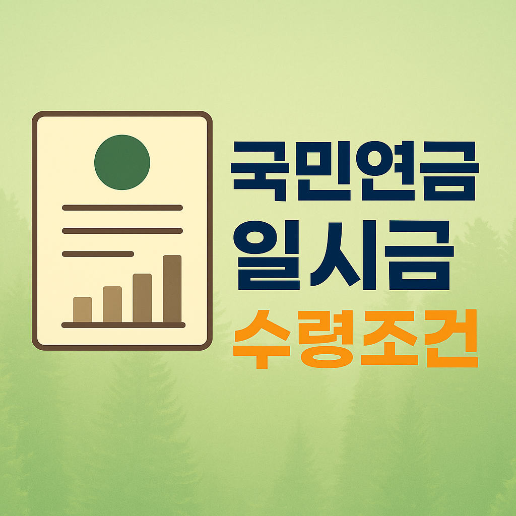 국민연금 일시금 수령조건 알아보기