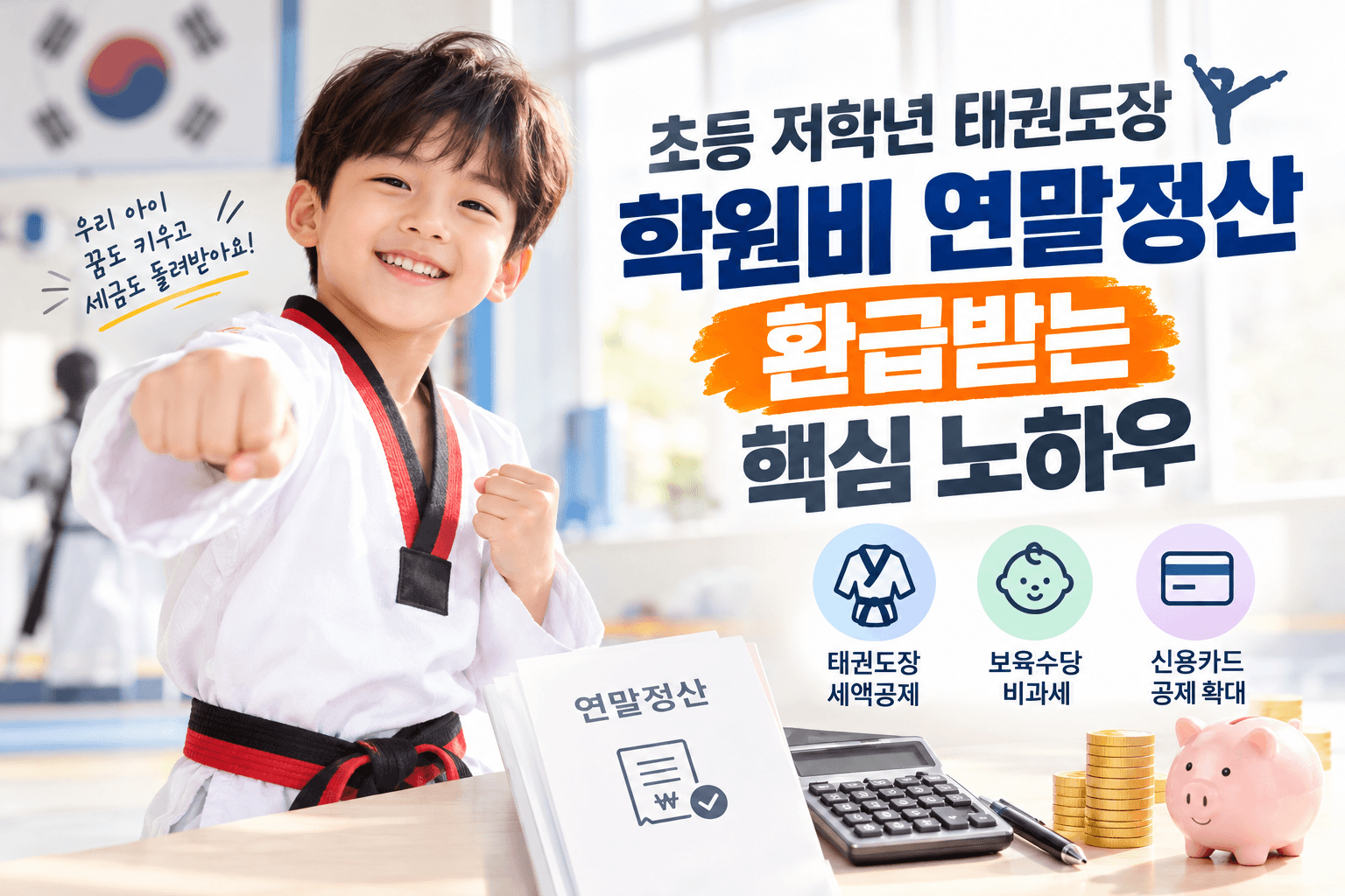 초등 저학년 태권도장 학원비 연말정산 환급받는 핵심 노하우