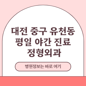 대전 중구 유천동 야간진료 정형외과 병원