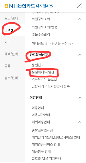 디지털 ARS에서 분실신고와 재발급 1