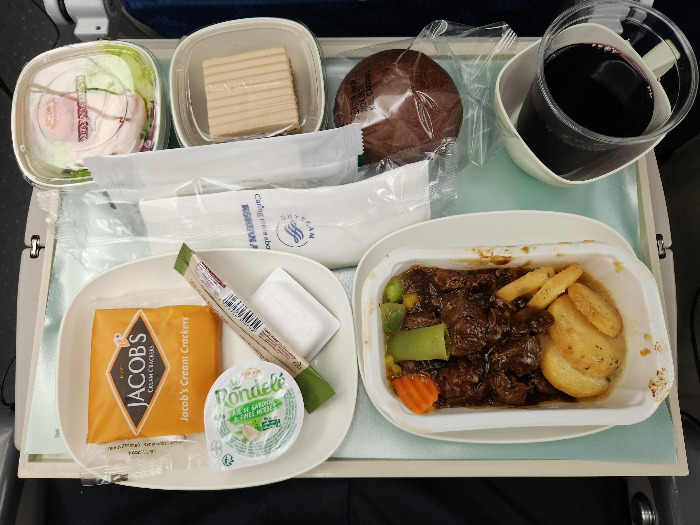 Korean air's in-flight meal beef
