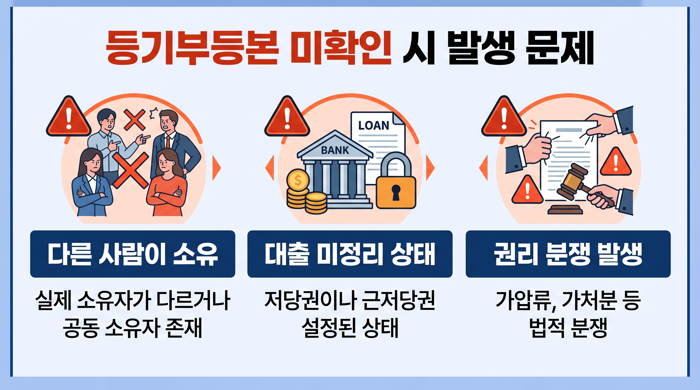 등기부등본 미확인시 발생문제