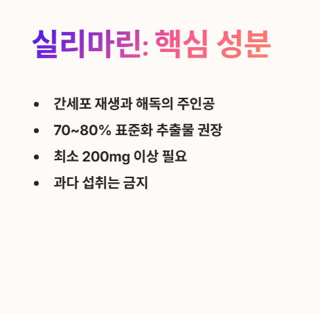 밀크씨슬 실리마린 핵심 정리