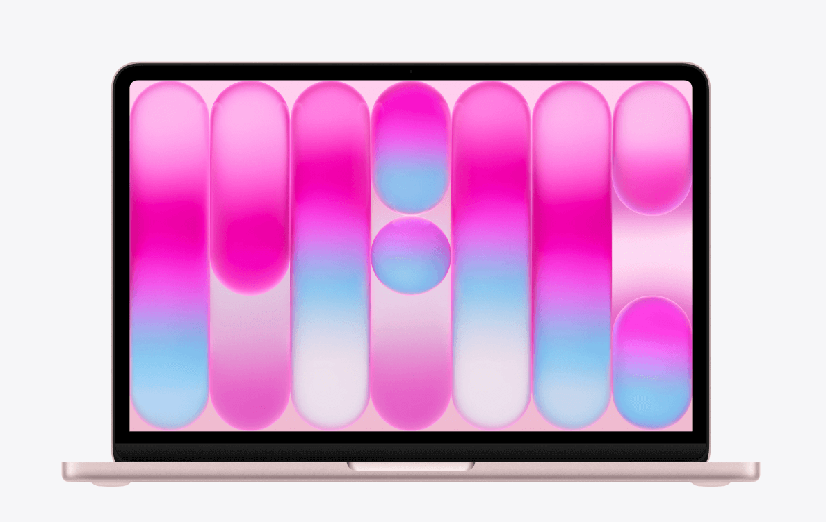 맥북 네오의 화면이 켜진 모습