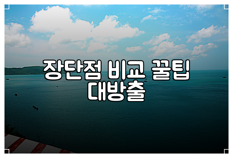 장단점 비교 꿀팁 대방출