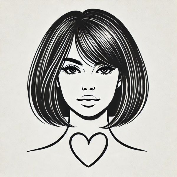 하트형 얼굴: 턱선 단발