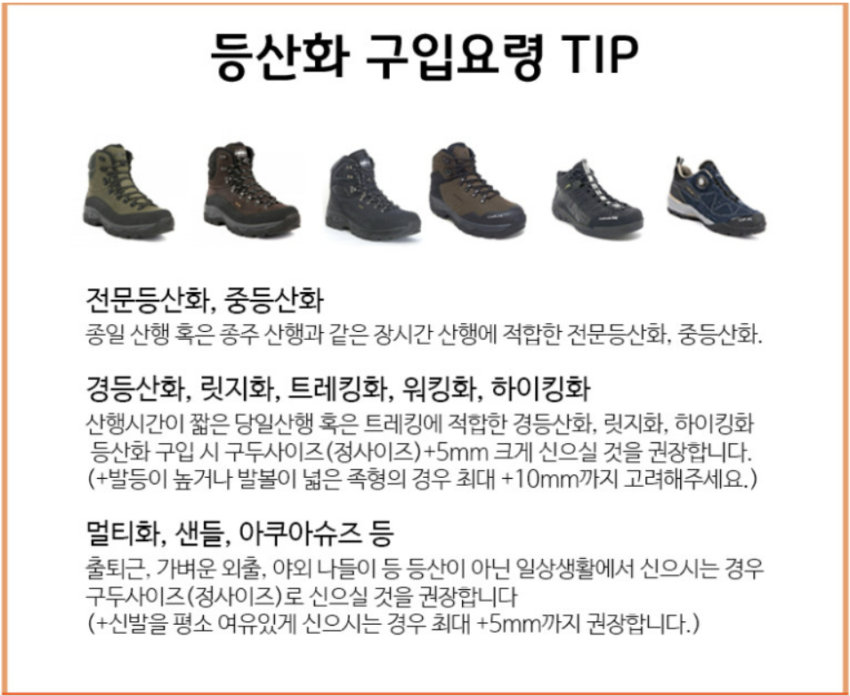 등산화 구입요령