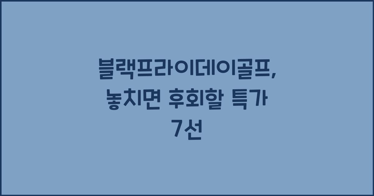 블랙프라이데이골프