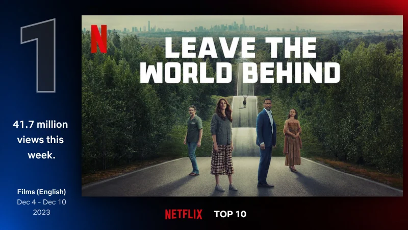 두 가족이 도로 한 가운데에 서 있는 영화 리브 더 월드 비하인드