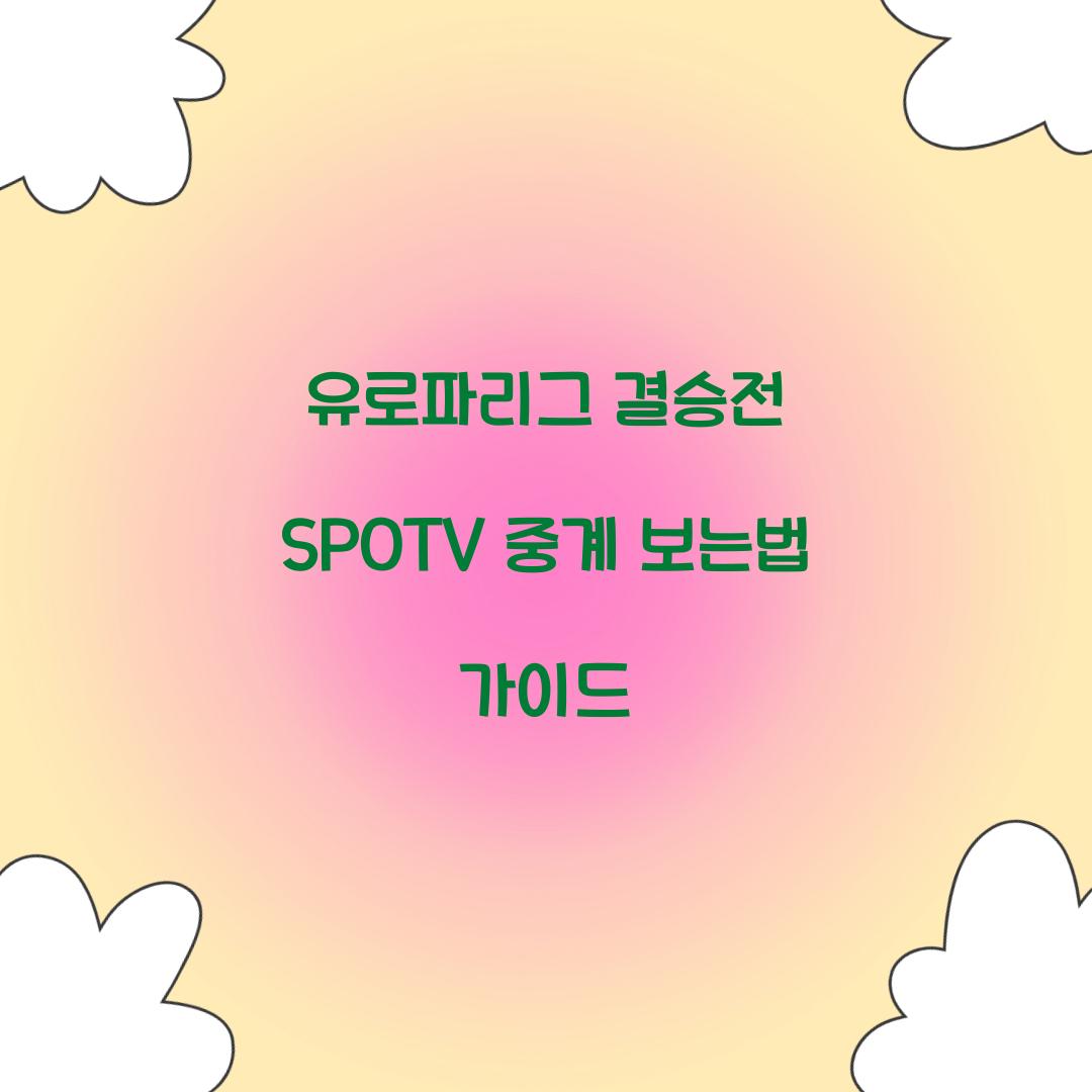 유로파리그 결승전 SPOTV 중계 보는법