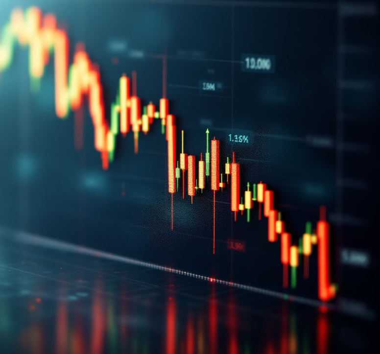 하락하는 주식차트이미지