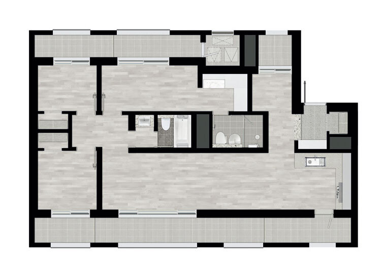 천안 롯데캐슬 더 청당 - 84C 비확장 평면도