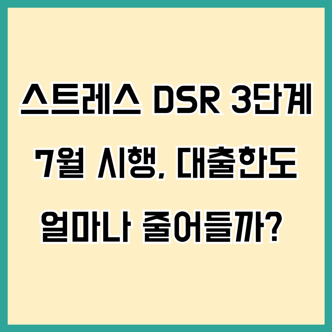 스트레스 dsr 3단계