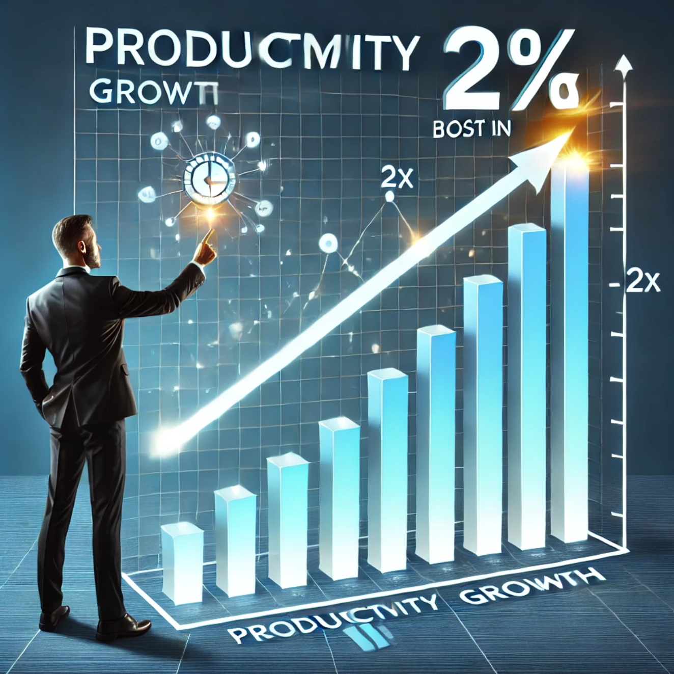 생산성이 2배로 향상되는 그래프 이미