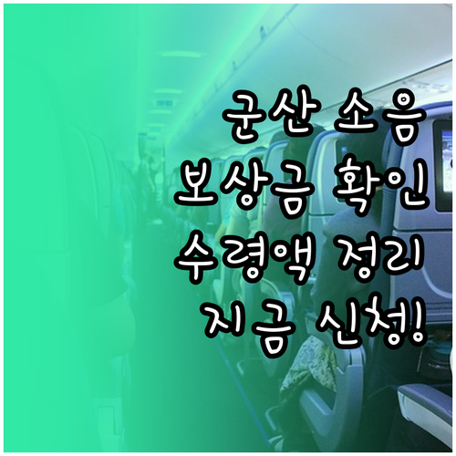 군산 군소음 보상금 신청 자격 확인 ..