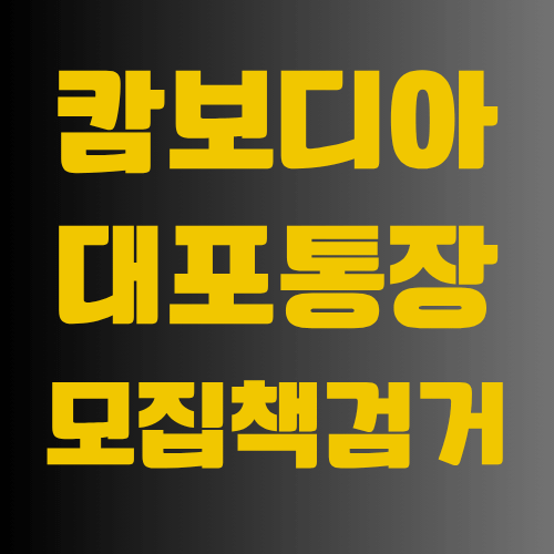 캄보디아 대포통장 모집책 검거와 그 배후