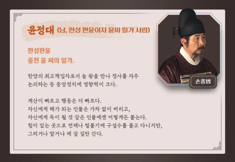 세자가 사라졌다에서 윤정대 역의 손종범
