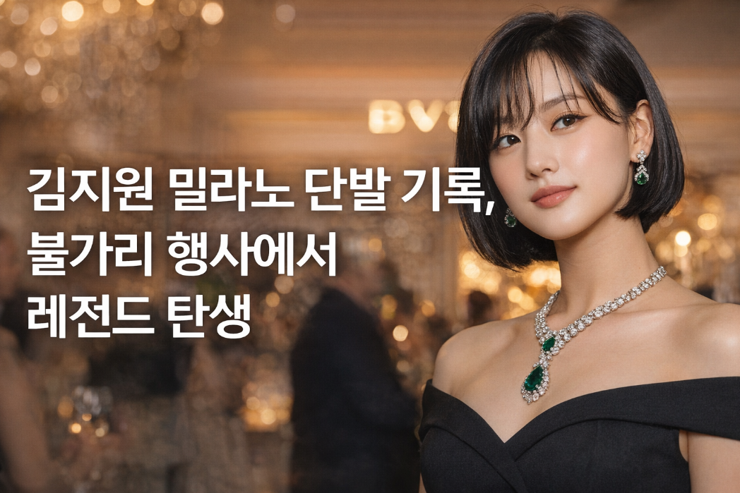 김지원 밀라노 단발, 불가리 행사 레전드 만든 순간