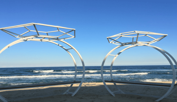 솟대다리 강문 해수욕장