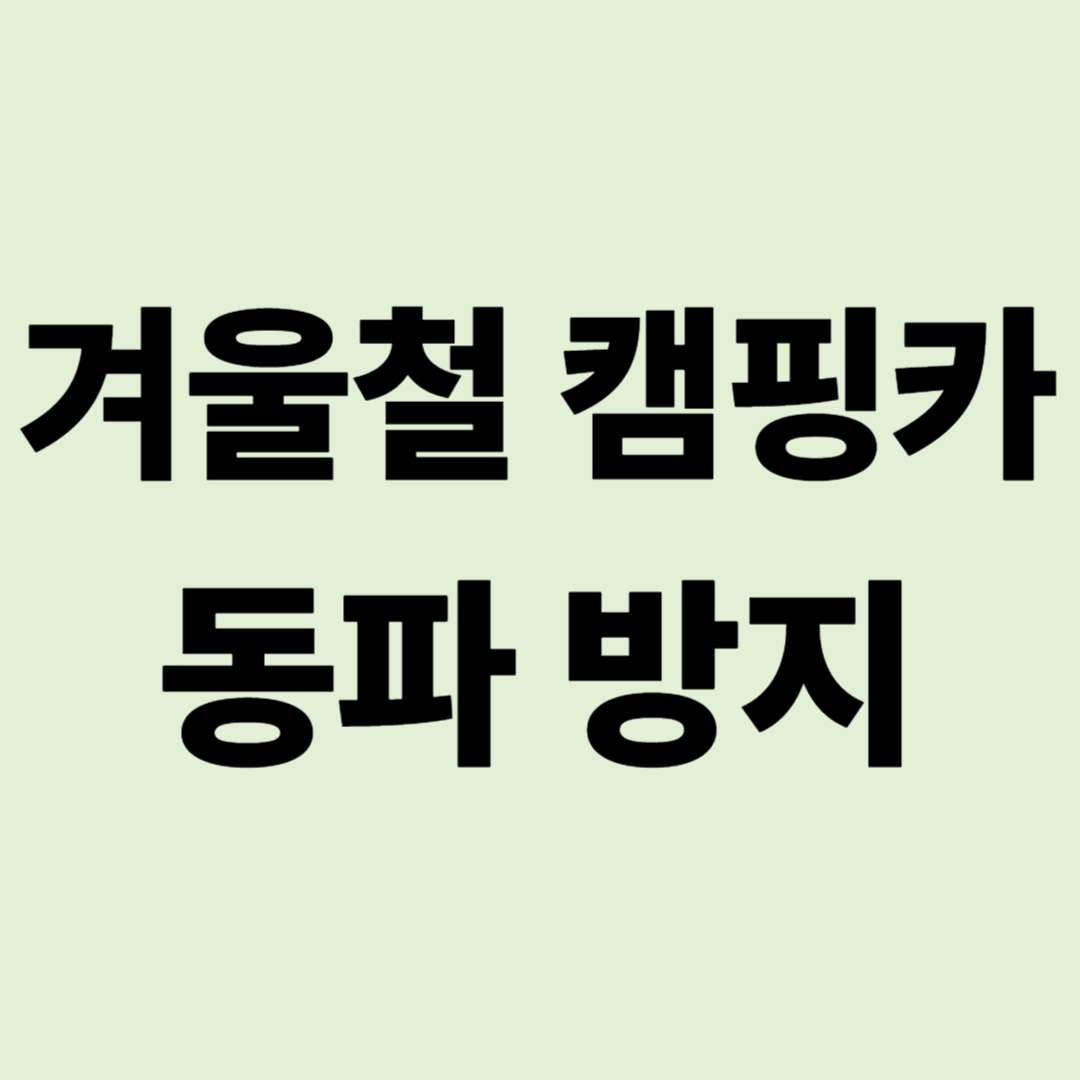 겨울철 캠핑카 동파 방지: 청수통 드레인과 배관 관리법