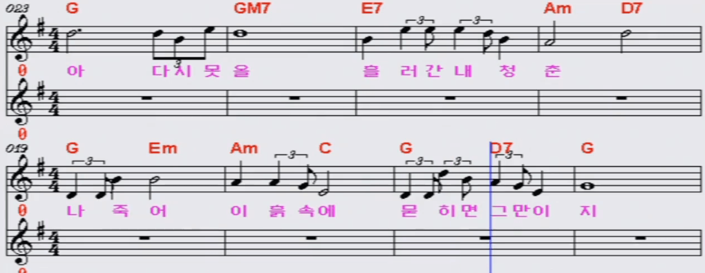 박진광(양희은) 늙은 군인의 노래 악보