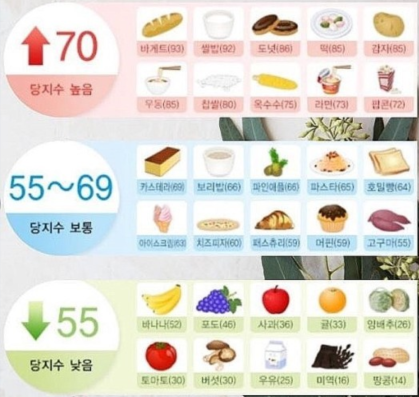 음식별 혈당 지수