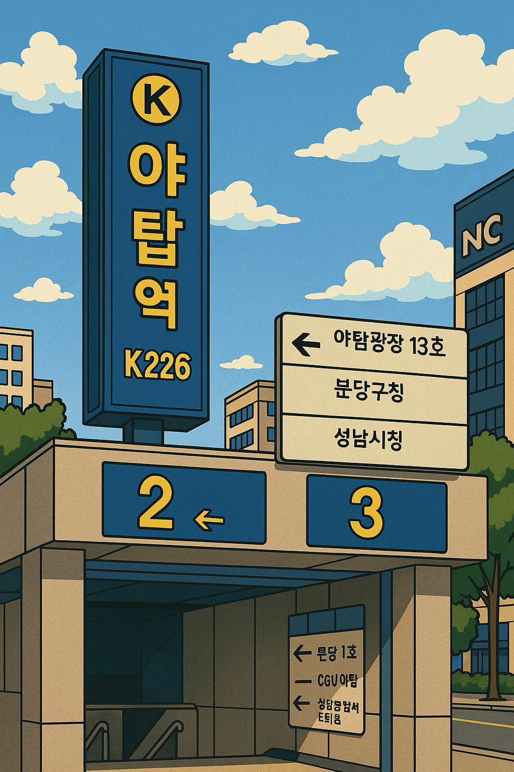 야탑역 인근 셔틀버스 및 지하철
